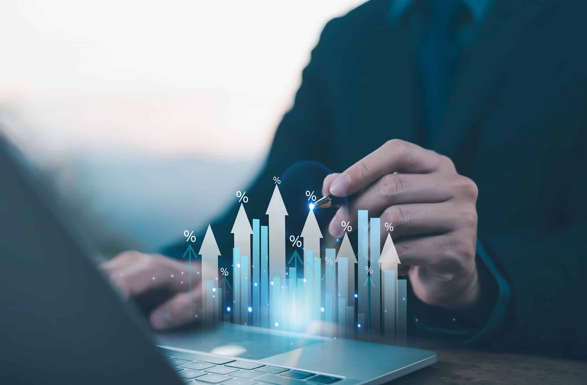 Grafiken zeigen wirtschaftliches Wachstum im System | Predictive Maintenance