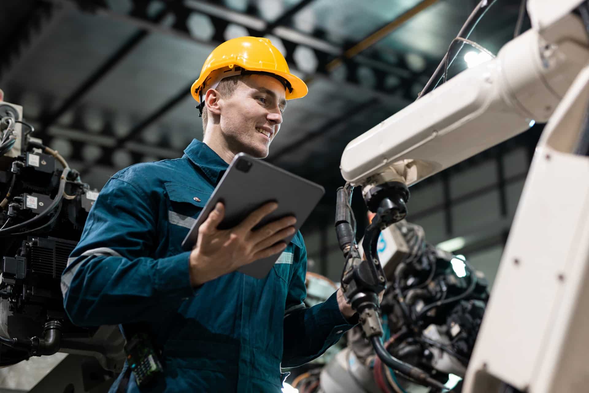 Kontrolle Roboterarm mit Tablet | Druckaufnehmer

