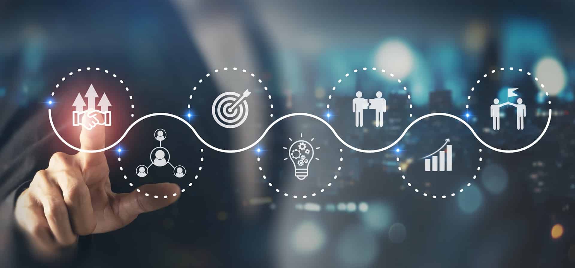 Digitale Prozessgrafik mit Symbolen | Luftpolstermaschine